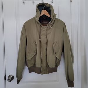 Vintage Calvin Klein Men's Khaki Bomber Jacket